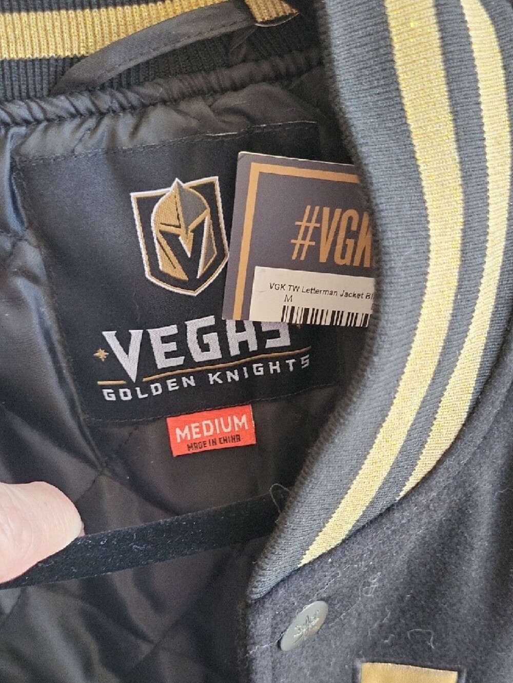Black & Gold Varsity Jacket - VGK Patches - Picture 6 of 6